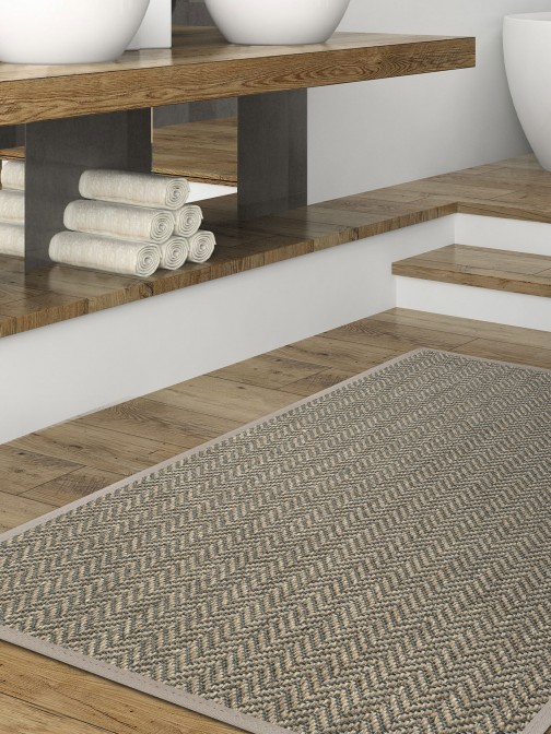 NATURAL CHEVRON 012 CUSTOM RUG