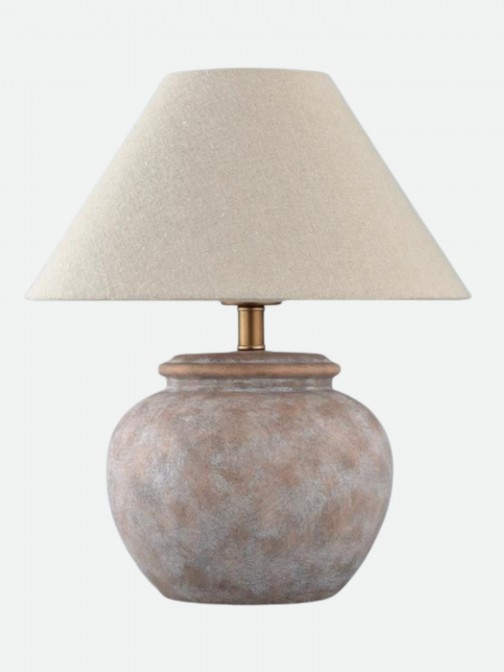 Candeeiro de Mesa Biscuit em Cer�mica Terracota 36 cm