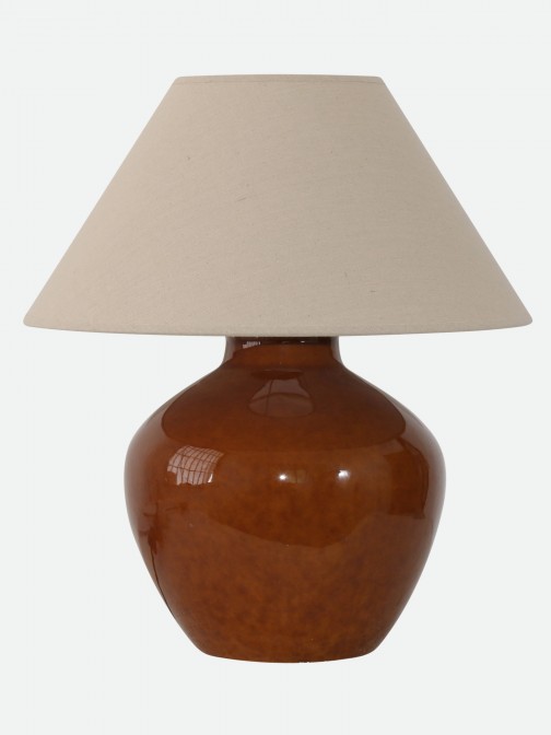Candeeiro de Mesa Magnolia em Cer�mica Castanho 52 cm