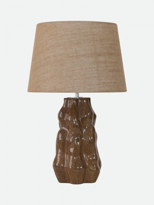 L�mpara de Mesa Duna de Cer�mica Marr�n 65 cm