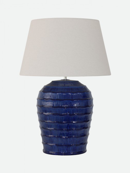 Candeeiro de Mesa Lotus em Cer�mica Azul 73 cm