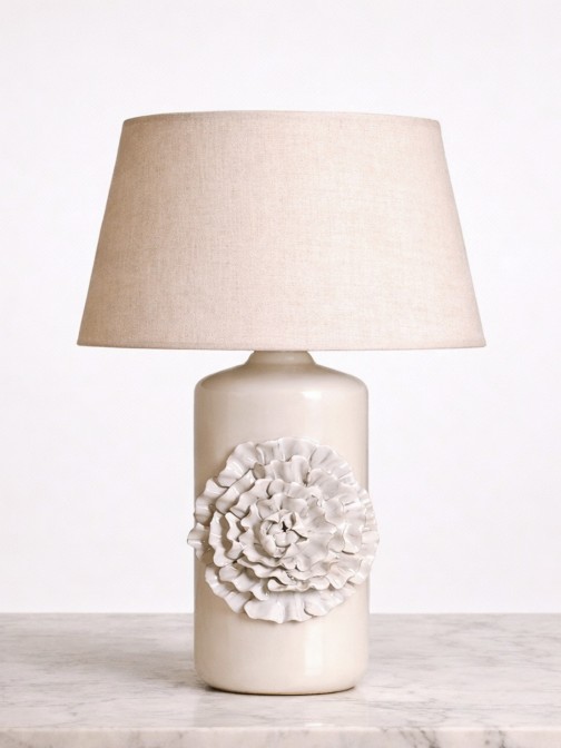 Candeeiro de mesa Flor em cer�mica 67 cm