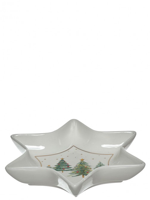 Decorative Plate Christmas Star 677 White