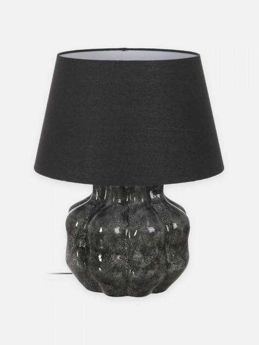 Candeeiro de mesa 082 em cer�mica cinza escuro 63 cm