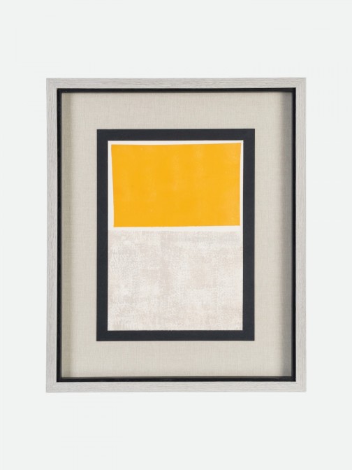 Abstract painting 053 hand painted yellow 44 x 54 cm