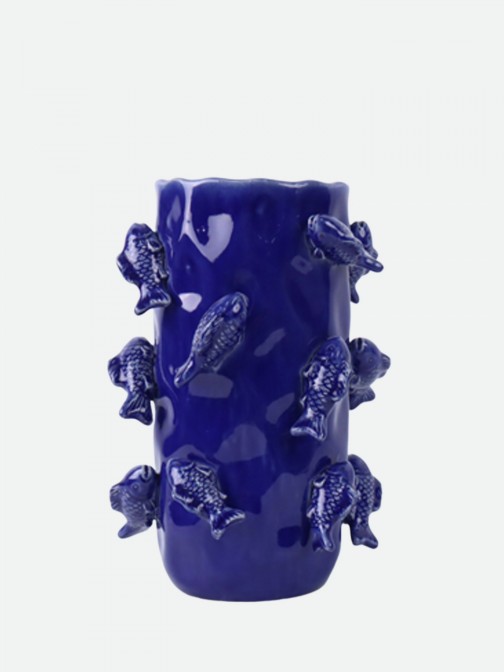 Jarra Decorativa Fishes em Cer�mica 30.5 cm