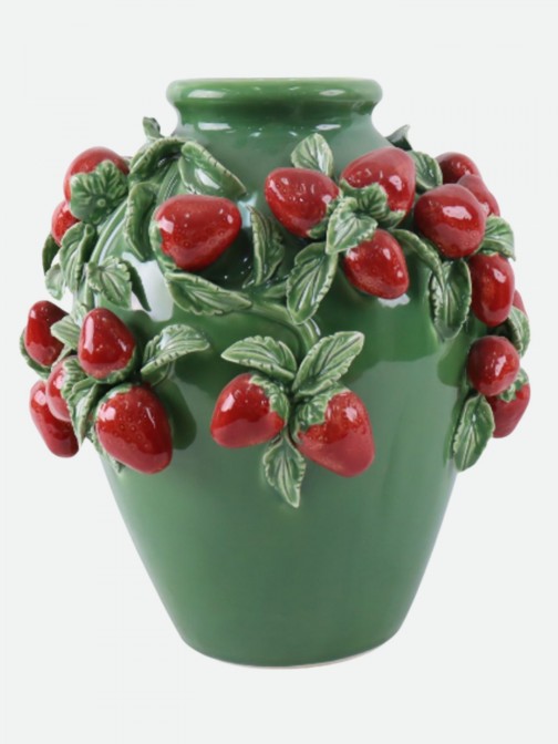 Strawberries Decorative Ceramic Pot 38.5 cm