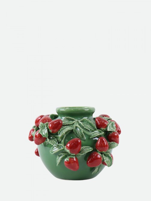 Strawberries Decorative Ceramic Pot 18 cm