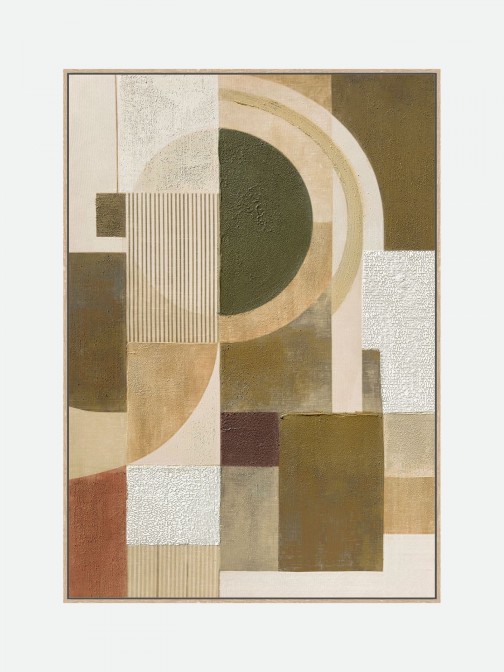 Quadro Decorativo Green Squares Pintado � M�o 70x100cm