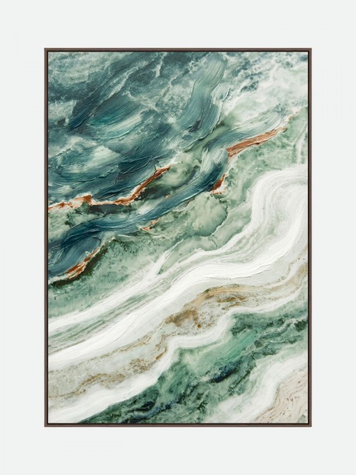 Quadro Decorativo Green Ocean Pintado � M�o 70x100cm