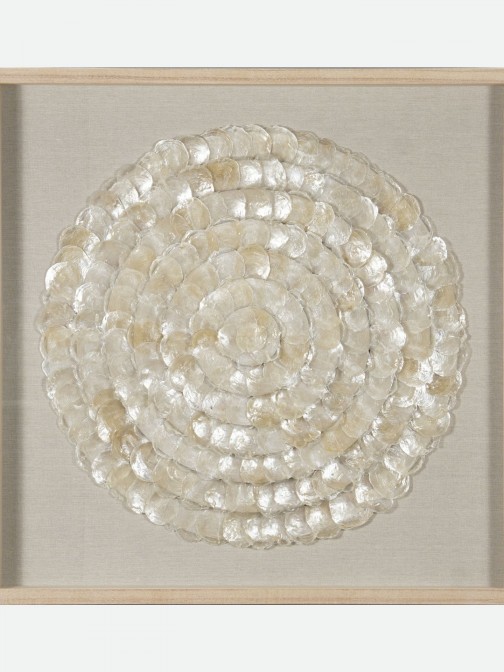 Pearl Decorative Wall Art in Natural Mother-of-Pearl 90x90cm