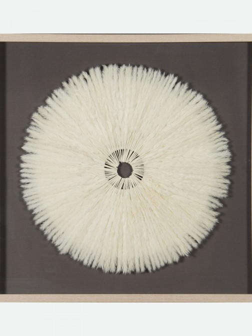 Feathers Decorative Wall Art with White Feathers 90x90cm