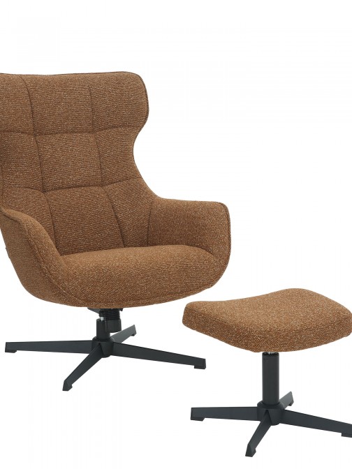 Sillón con Sistema Giratorio y Reclinable con Reposapiés Rennes Naranja