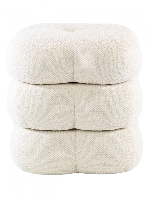 Taloro Swivel pouf ivory chenille