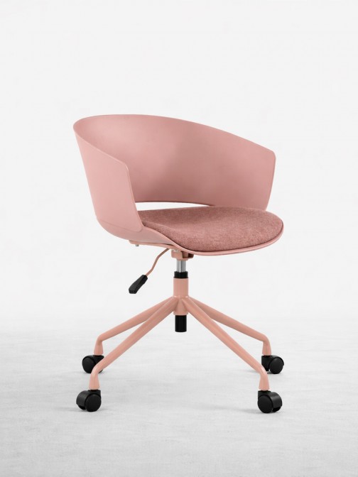Adda pink office chair with metal legs