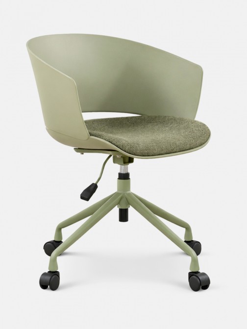 Adda green office chair with metal legs
