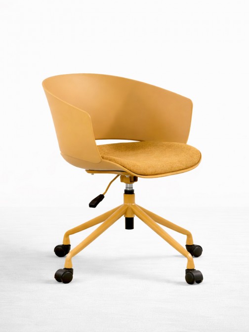 Adda yellow office chair with metal legs
