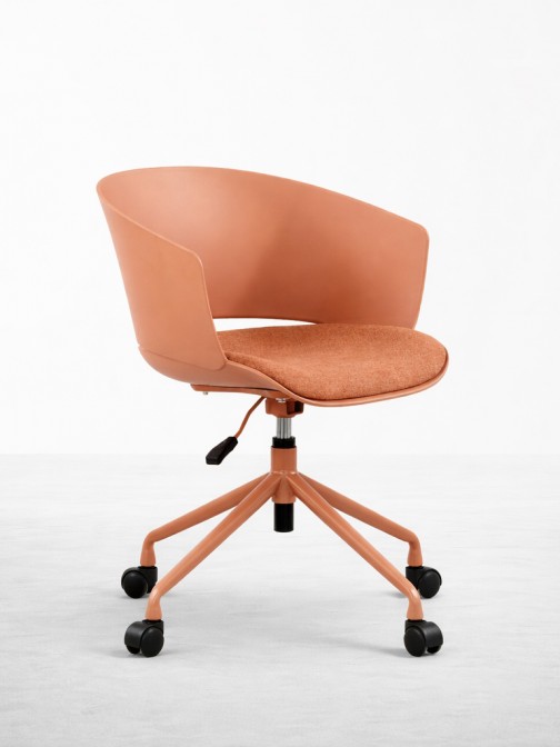 Adda orange office chair with metal legs