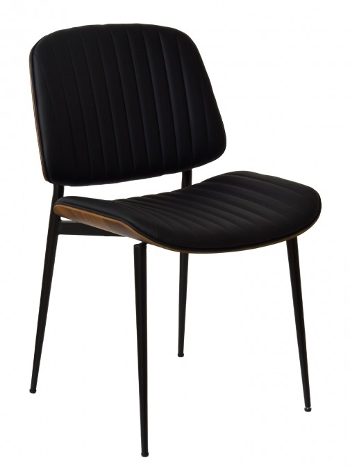 Wood and Polyskin Dining Chair Sevres Black