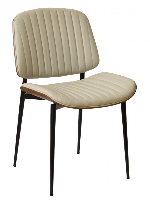 Wood and Polyskin Dining Chair Sevres Beige