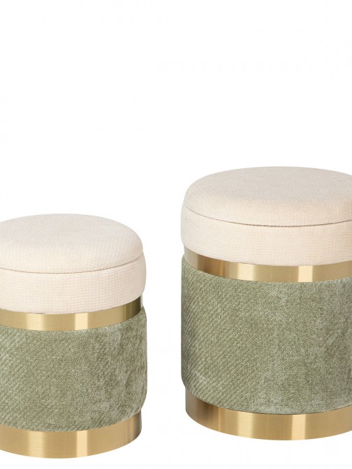 Pouf de Metal e Tecido 092 Verde