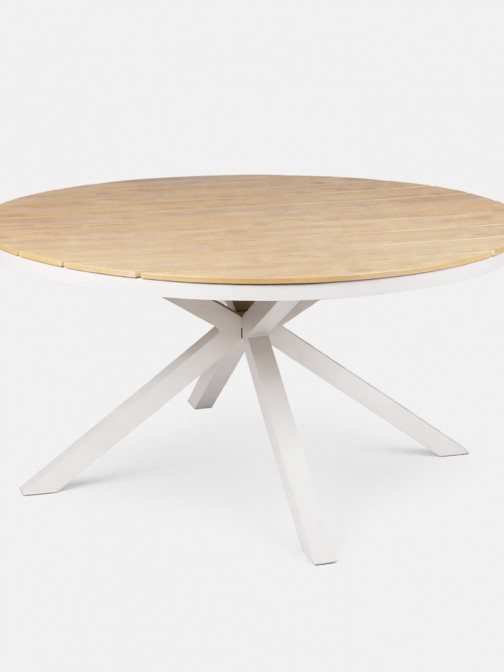 Liri round outdoor dining table in aluminum and polywood �140 cm