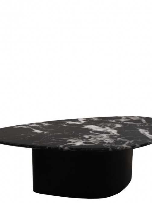 Metal and Stone Coffee Table Lepus Black