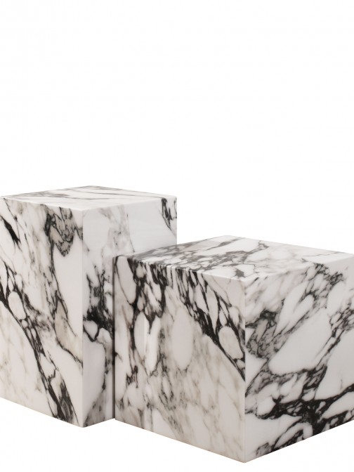 Stone Coffee Table Cubo White