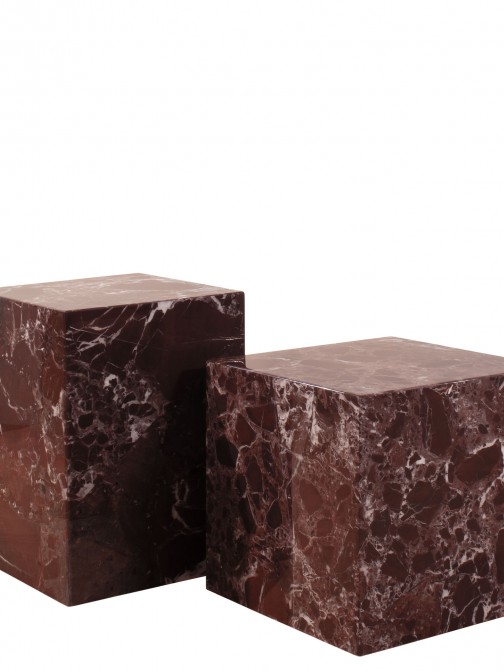 Marble Coffee Table Cubo Burgundy