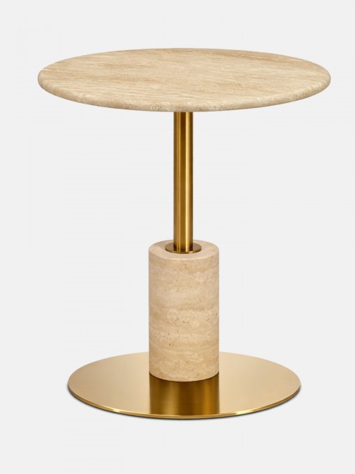 MIRNA side table beige travertine marble �40cm