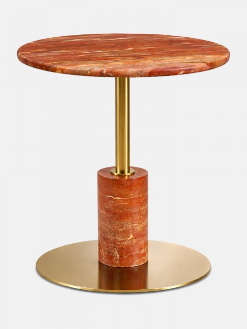 MIRNA side table red travertine marble �40cm