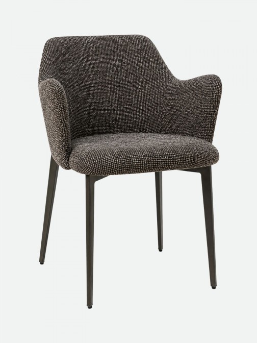 Kiel Taupe Fabric Chair with Copper Metal Legs