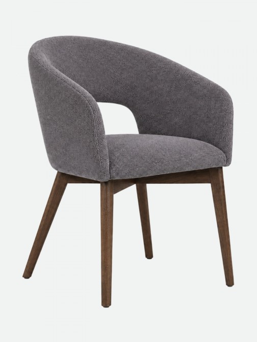 Fulda Grey Fabric Chair with Ash Wood Legs