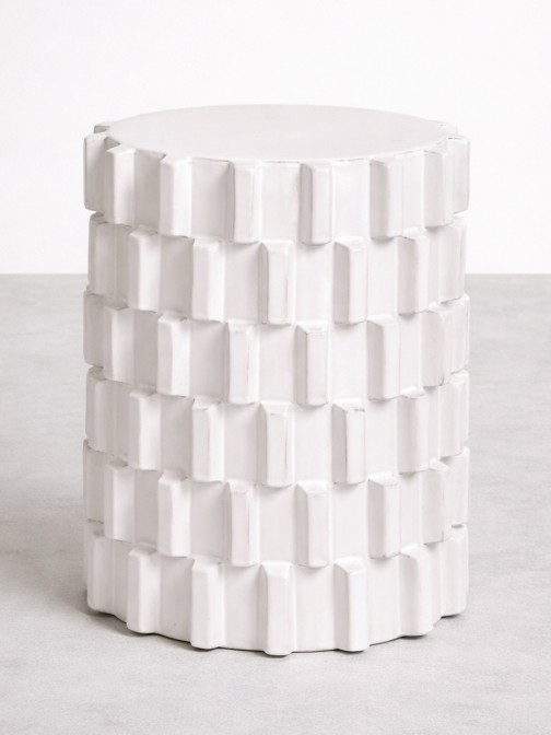 Round Jazz white ceramic side table �35 cm