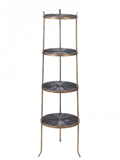 Metal and Wood Bookcase 990 Golden