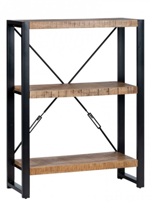 Metal and Mango Wood Bookcase 320 Brown