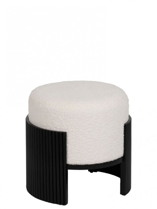 Pouf de Madeira e Tecido 806 Preto