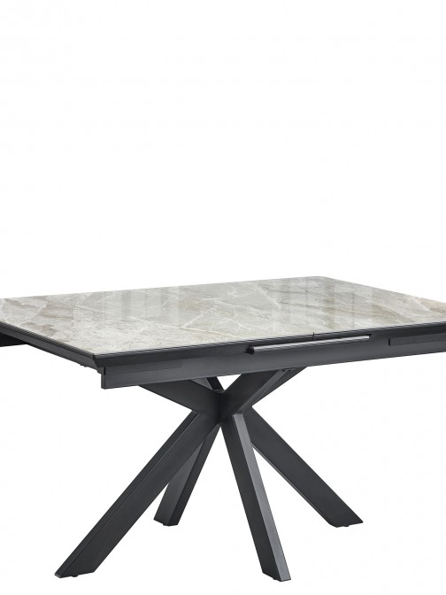 Mesa de Jantar Extensvel com Tampo Cermico Leo Preta