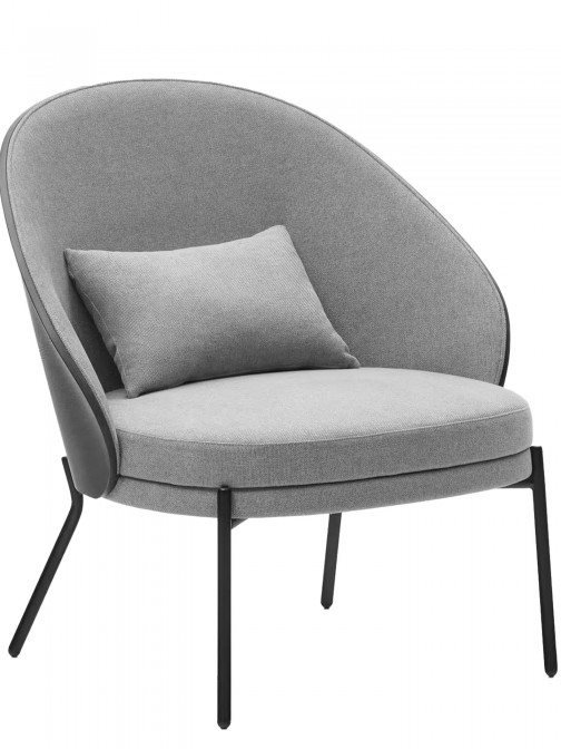 Metal and Fabric Armchair Gray