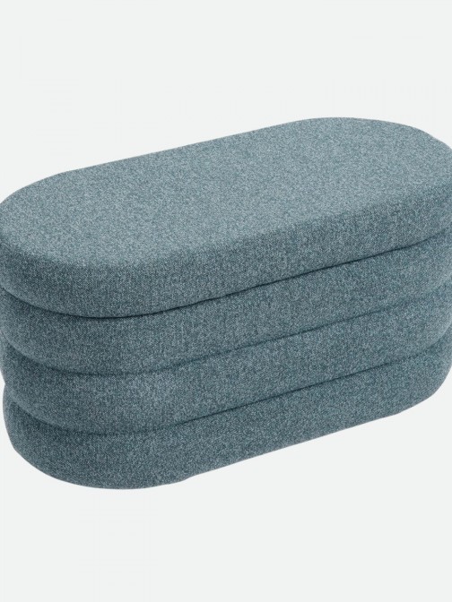 Pouf com arruma��o Melby em chenille Azul