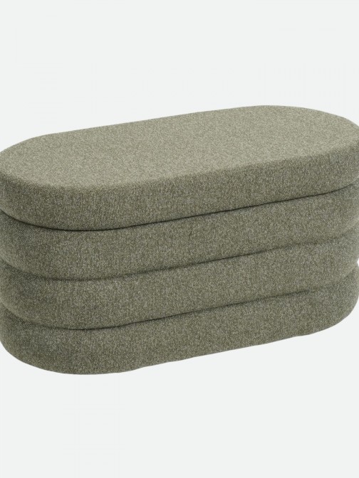 Pouf com arruma��o Melby em chenille Verde