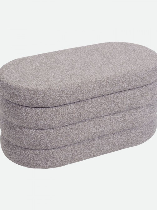 Pouf com arruma��o Melby em chenille Taupe