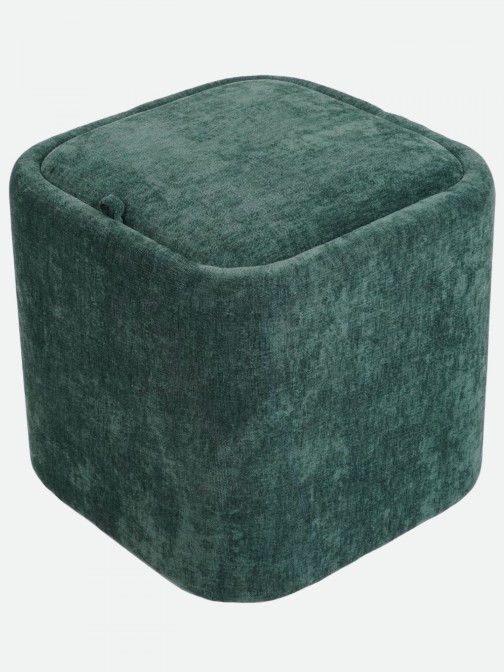 Pouf com arruma��o Alme em chenille Verde