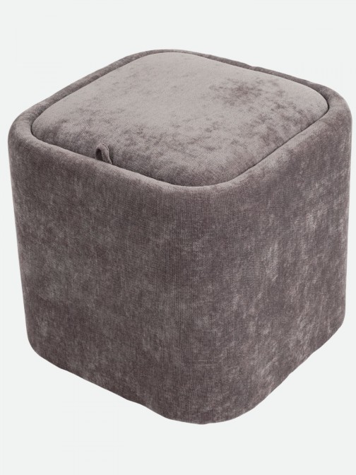 Pouf com arruma��o Alme em chenille Castanho