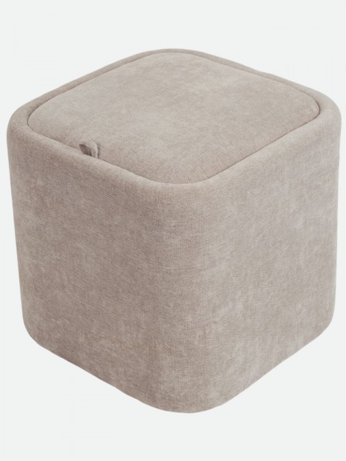 Pouf com arruma��o Alme em chenille Taupe