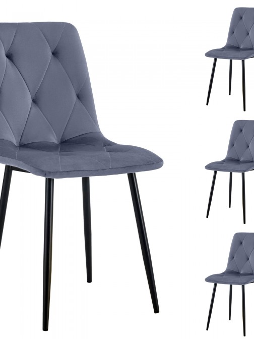 Silla de Comedor Terciopelo Grenoble Blue - Pack 4