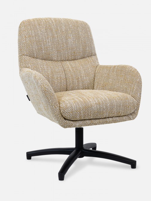 Drava swivel armchair in beige yellow
