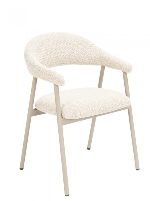 Silla de comedor Euron de tela color crema
