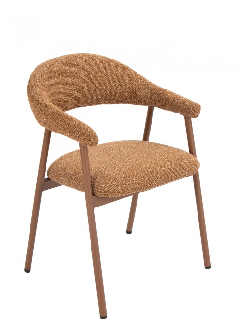 Silla de comedor de tela naranja Euron