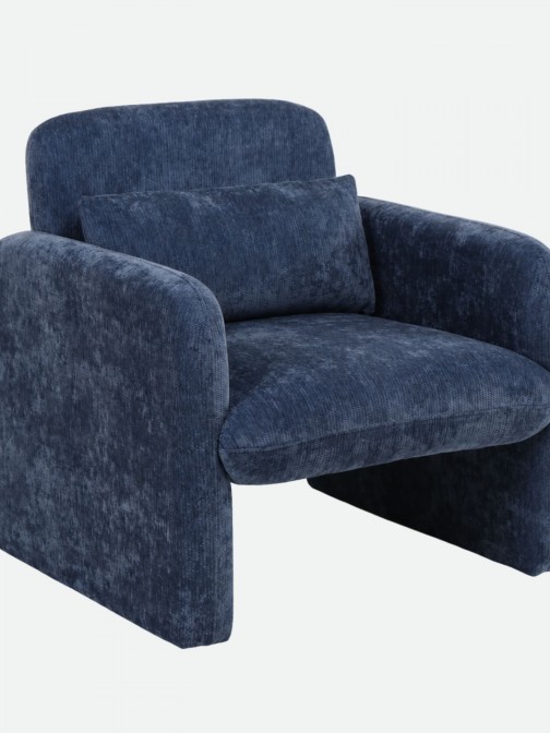 Rubicon armchair in blue chenille